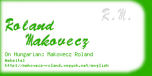 roland makovecz business card